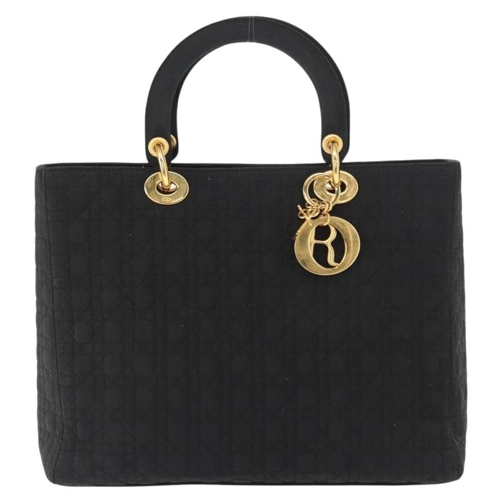 Dior Nylon Lady Dior Cannage Handbag Black